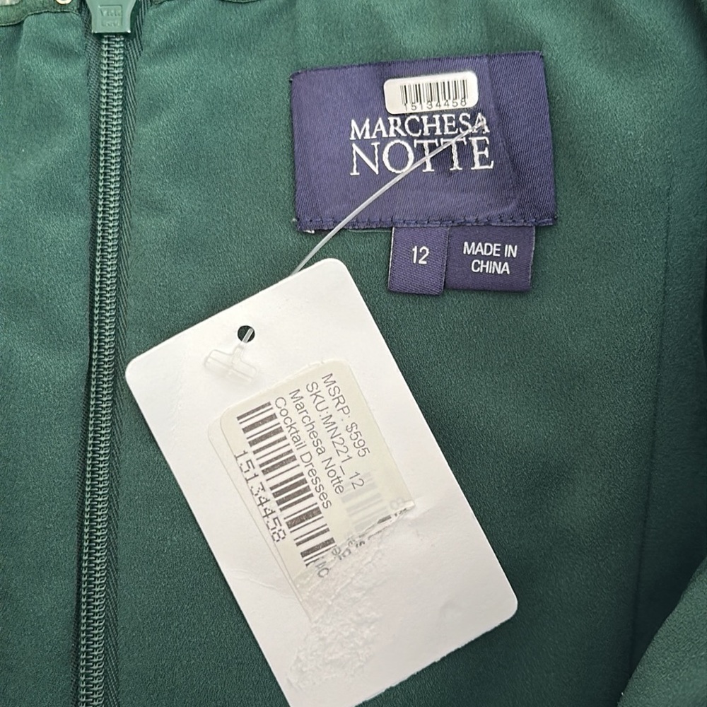 Marchesa Notte Strapless Floral Midi Dress size 12 - Picture 9 of 9